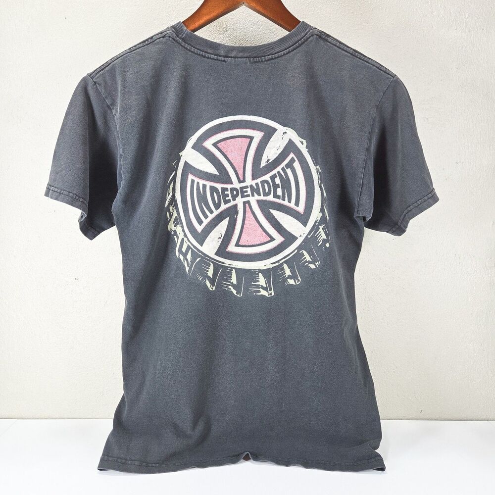 VTG Y2K Independent Truck Co The Only Choice Skate Faded Black Tee Sz S